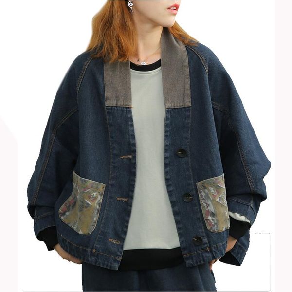 women's jackets womens big loose oversize denim jacket outwear patchwork pocket casual street vintage autumn female fashion bleached a0, Black;brown
women's jackets womens big loose oversize denim jacket outwear patchwork pocket casual street vintage autumn female fashion bleached a0, Black;brown