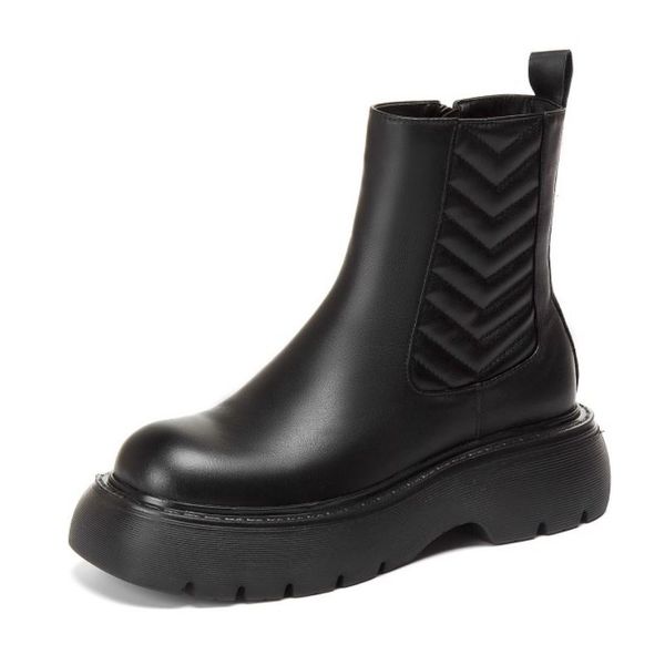 new woman ankle boots real leather thick bottom shoes ladies fashion cool short boot woman party footwear size 34-39, Black
new woman ankle boots real leather thick bottom shoes ladies fashion cool short boot woman party footwear size 34-39, Black