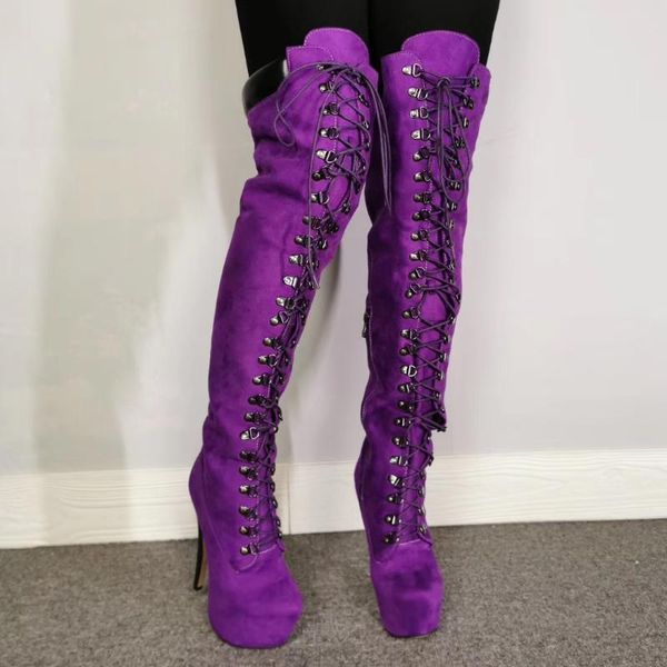 boots real po over knee high heel women faux suede platform lace up tall wide calf shoes botines mujer large size 34-52, Black
boots real po over knee high heel women faux suede platform lace up tall wide calf shoes botines mujer large size 34-52, Black