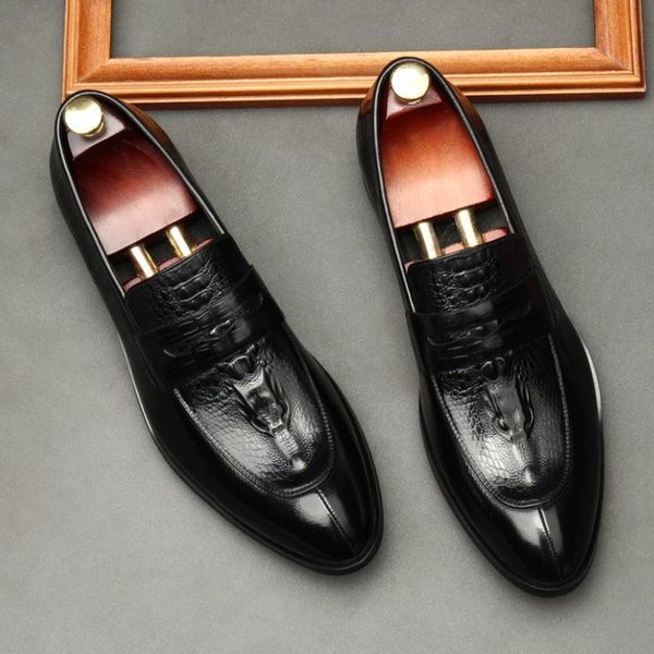 dress shoes mens quality embossed cow leather wedding men pointed toe slip on business leisure size 37-45, Black
dress shoes mens quality embossed cow leather wedding men pointed toe slip on business leisure size 37-45, Black