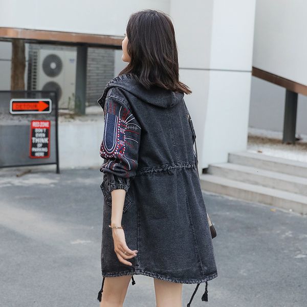 black denim female jackets loosed bf style hoodie embroidered size jacket outerwear tad915, Tan;black
black denim female jackets loosed bf style hoodie embroidered size jacket outerwear tad915, Tan;black