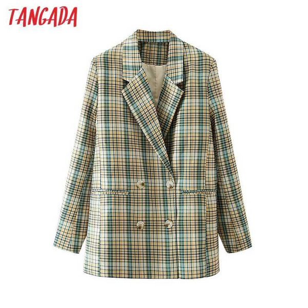 tangada women green plaid blazer coat vintage double breasted long sleeve female outerwear chic da119 210609, White;black
tangada women green plaid blazer coat vintage double breasted long sleeve female outerwear chic da119 210609, White;black
