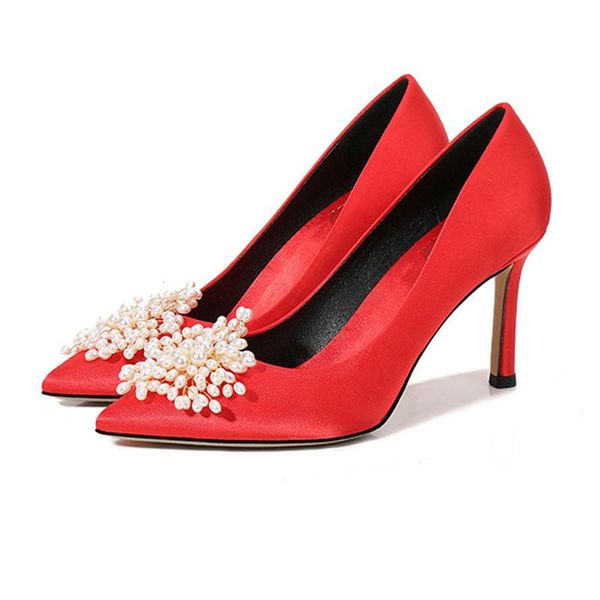 dress shoes nikali luxury pearl silk four seasons single women high heels elegant ladies wedding, Black
dress shoes nikali luxury pearl silk four seasons single women high heels elegant ladies wedding, Black