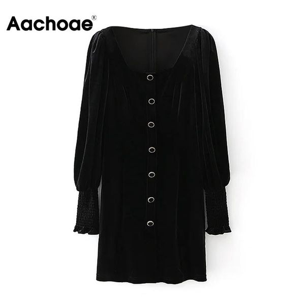 casual dresses aachoae chic black velvet party mini dress women puff long sleeve elegant button square collar retro vestidos, Black;gray
casual dresses aachoae chic black velvet party mini dress women puff long sleeve elegant button square collar retro vestidos, Black;gray