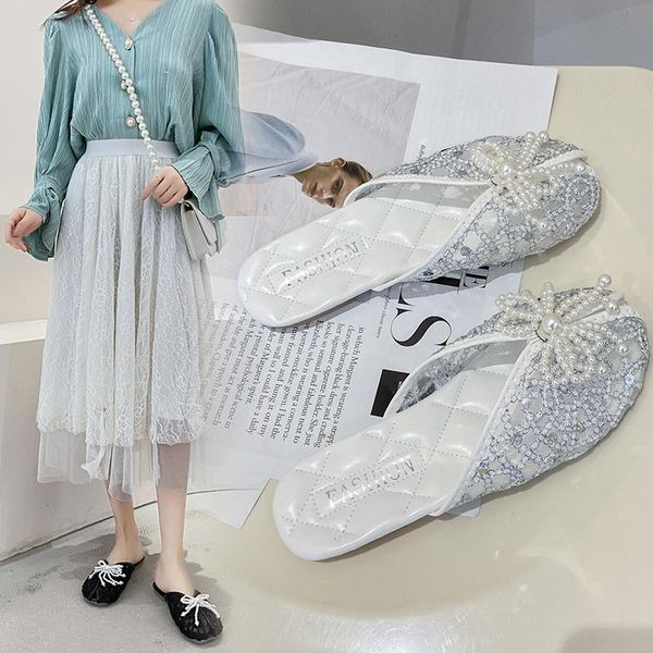 slippers women's 2021 round head rhinestone flat shoes pearl sequins muller lazy summer casual beach slides, Black
slippers women's 2021 round head rhinestone flat shoes pearl sequins muller lazy summer casual beach slides, Black
