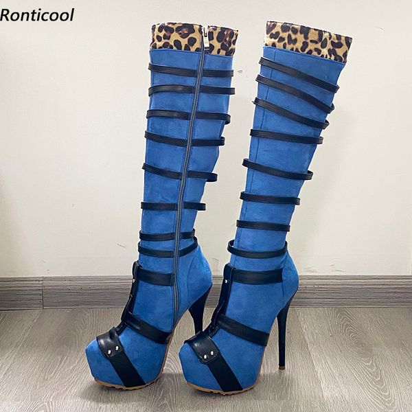 rontic handmade women winter knee boots belts stiletto heels round toe pretty light blue club shoes plus us size 5-20, Black
rontic handmade women winter knee boots belts stiletto heels round toe pretty light blue club shoes plus us size 5-20, Black