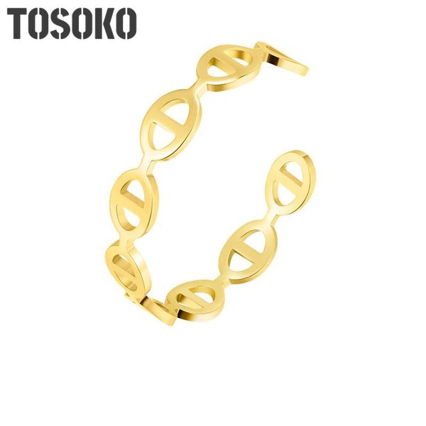 bangle tofflo stainless steel jewelry round pig nose bracelet women's fashion oval opening bsz348, Black
bangle tofflo stainless steel jewelry round pig nose bracelet women's fashion oval opening bsz348, Black