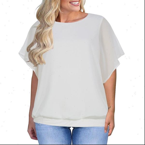 big size summer woman t shirt loose short solid chiffon tshirts female fat mm plus size women clothing large size, White
big size summer woman t shirt loose short solid chiffon tshirts female fat mm plus size women clothing large size, White
