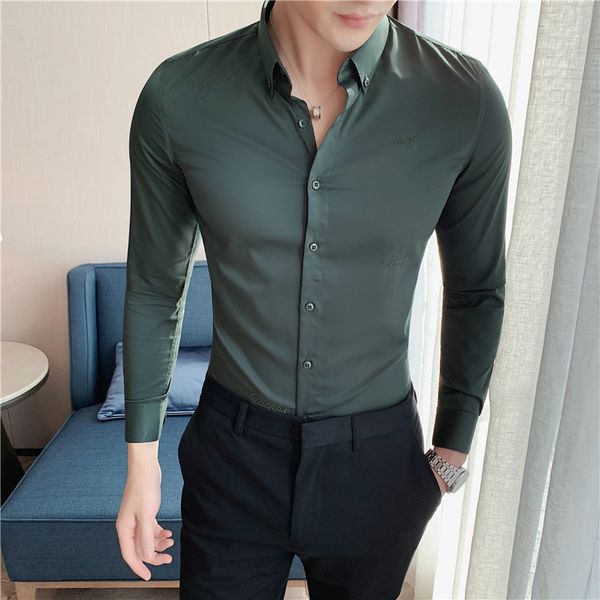 5xl-m plus new size simples bordado camisa roupas masculinas 2021 manga longa fino ajuste casual formal wear blusa homme 3 cores gxv7, Black;brown
5xl-m plus new size simples bordado camisa roupas masculinas 2021 manga longa fino ajuste casual formal wear blusa homme 3 cores gxv7, Black;brown