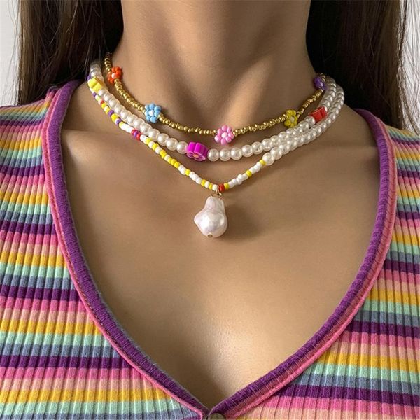 chokers 3pcs/set pearl beaded necklace set for female bohemian colorful rice beads flower choker clavicle chain jewelry gift, Golden;silver
chokers 3pcs/set pearl beaded necklace set for female bohemian colorful rice beads flower choker clavicle chain jewelry gift, Golden;silver