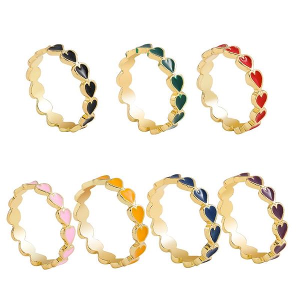 cluster rings 2021 colorful enamel heart stacking for women elegant sweet gold color finger friend jewelry gifts, Golden;silver
cluster rings 2021 colorful enamel heart stacking for women elegant sweet gold color finger friend jewelry gifts, Golden;silver