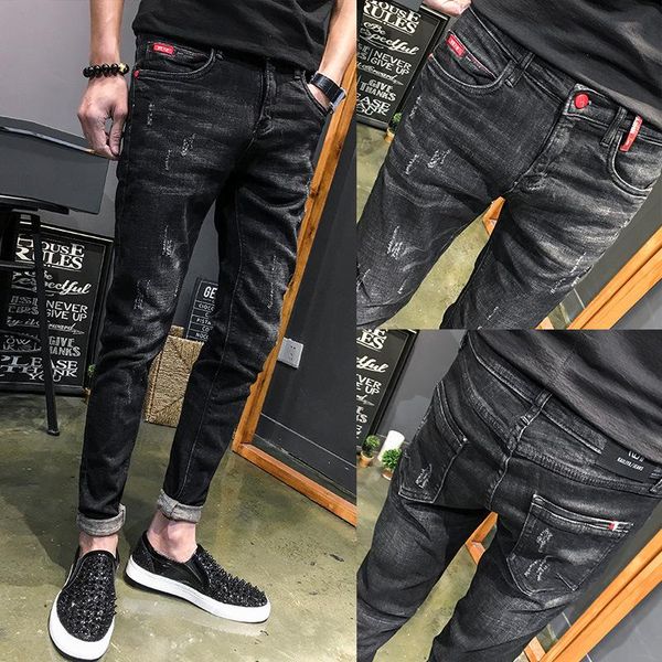 men's jeans fashion 2021 street slim denim pants ripped korean summer thin black long casual teenager pencil, Blue
men's jeans fashion 2021 street slim denim pants ripped korean summer thin black long casual teenager pencil, Blue