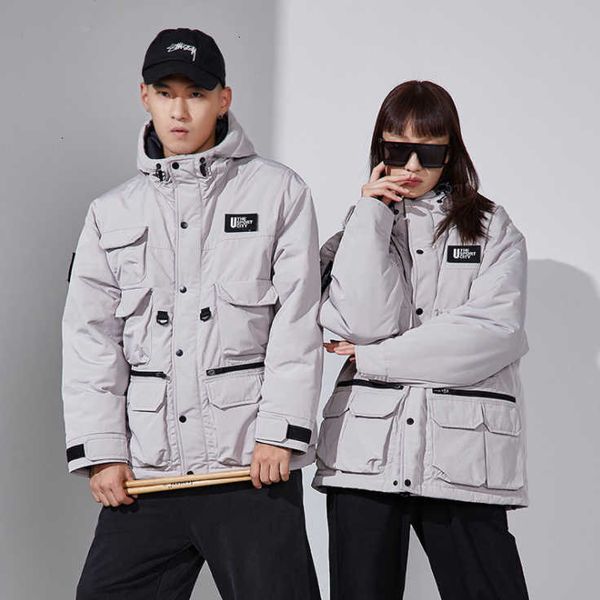 men's women's cotton padded jacket winter new multi-pocket jacket fashion hooded filling loose men's down & parkas, Black
men's women's cotton padded jacket winter new multi-pocket jacket fashion hooded filling loose men's down & parkas, Black