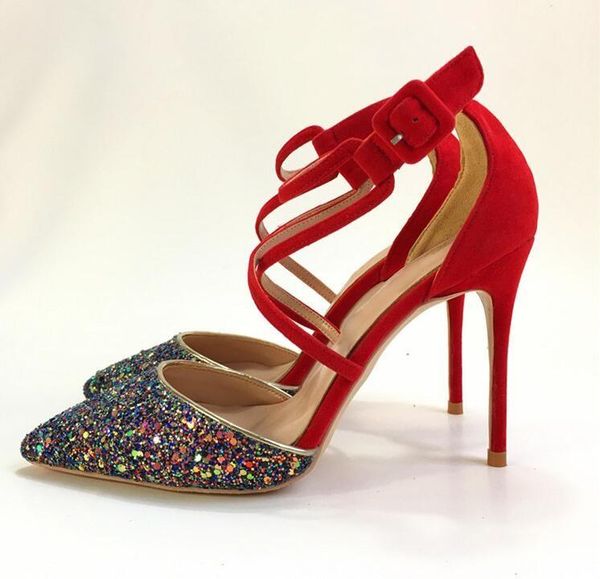 dress shoes 2021 test red suede high heel pumps 12cm glitter cut-out wedding bride sequin pointed toe gladiator sandals, Black
dress shoes 2021 test red suede high heel pumps 12cm glitter cut-out wedding bride sequin pointed toe gladiator sandals, Black