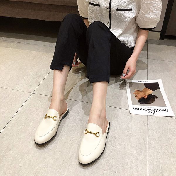 luxury slippers summer net red baotou women's horse rank buckle flat bottom small leather sho, one foot on lazy cool slippers, Black
luxury slippers summer net red baotou women's horse rank buckle flat bottom small leather sho, one foot on lazy cool slippers, Black