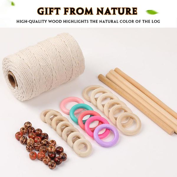 yarn macrame cord kit 3mm natural cotton rope wood rings beads sticks for diy handmade teether tying thread wall hanging plant hanger, Black;white
yarn macrame cord kit 3mm natural cotton rope wood rings beads sticks for diy handmade teether tying thread wall hanging plant hanger, Black;white