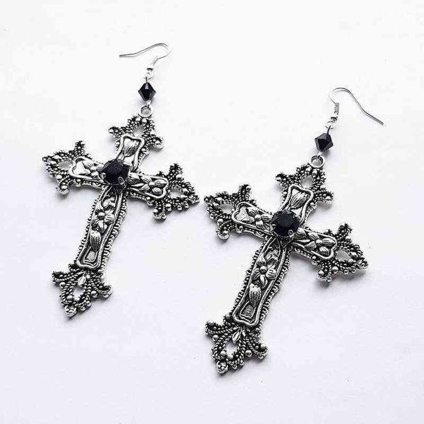 goth large detailed cross black drill jewel earrings silver color gothic punk fashion gorgeous statement women gift g220312
goth large detailed cross black drill jewel earrings silver color gothic punk fashion gorgeous statement women gift g220312