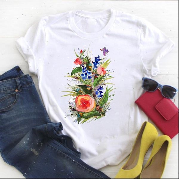 women shirt womens flower watercolor fashion print summer ladies kawaii clothes tees graphic printed tshirt female t shirt, White
women shirt womens flower watercolor fashion print summer ladies kawaii clothes tees graphic printed tshirt female t shirt, White