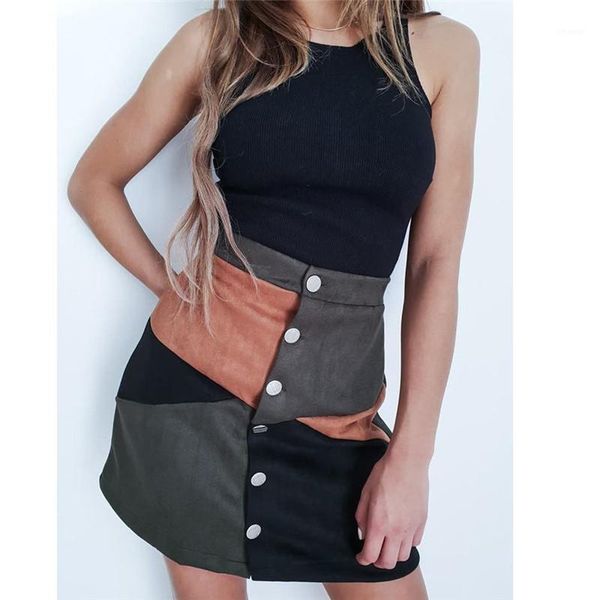 skirts patchwork elegant high waist suede womens autumn winter single-breasted a-line mini skirt, Black
skirts patchwork elegant high waist suede womens autumn winter single-breasted a-line mini skirt, Black