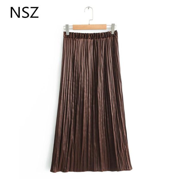 skirts women chocolate color elegant pleated skirt elastic waist side split knee-length female casual loose faldas mujer, Black
skirts women chocolate color elegant pleated skirt elastic waist side split knee-length female casual loose faldas mujer, Black
