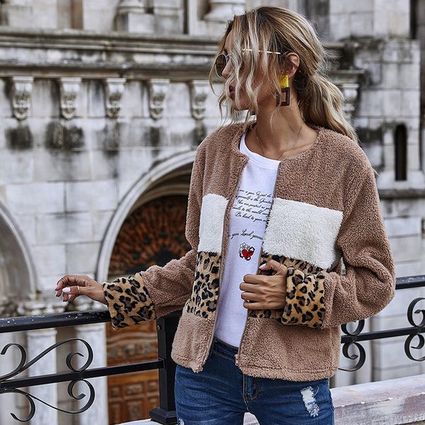 2021 new autumn winter leopard patchwork short plush women casual slim full sleeve jacket coat oydq, Black;brown
2021 new autumn winter leopard patchwork short plush women casual slim full sleeve jacket coat oydq, Black;brown