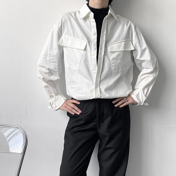 men's casual shirts autumn cotton black white shirt men fashion pocket korean loose long-sleeved mens dress -2xl, White;black
men's casual shirts autumn cotton black white shirt men fashion pocket korean loose long-sleeved mens dress -2xl, White;black