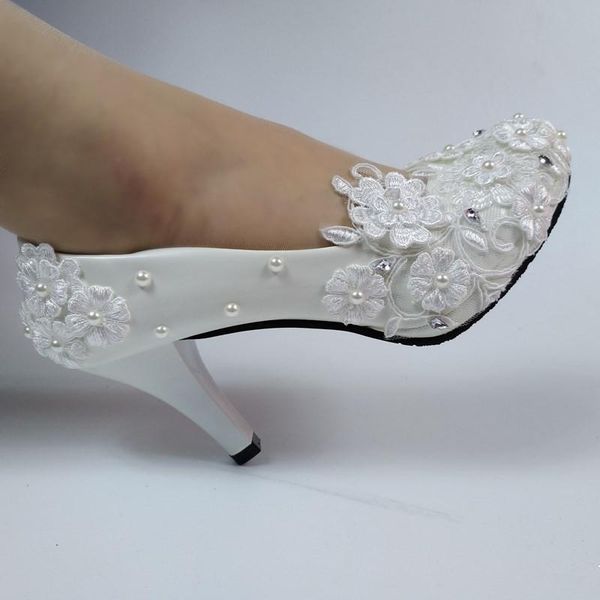 dress shoes 2021 arrival white lace flower women wedding bride high thin heel round toe platform shallow pumps, Black
dress shoes 2021 arrival white lace flower women wedding bride high thin heel round toe platform shallow pumps, Black
