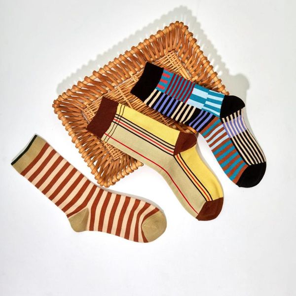 men's socks 1 pair retro coffee color matching vertical strip female mid-tube small fresh trend fashion pile, Black
men's socks 1 pair retro coffee color matching vertical strip female mid-tube small fresh trend fashion pile, Black