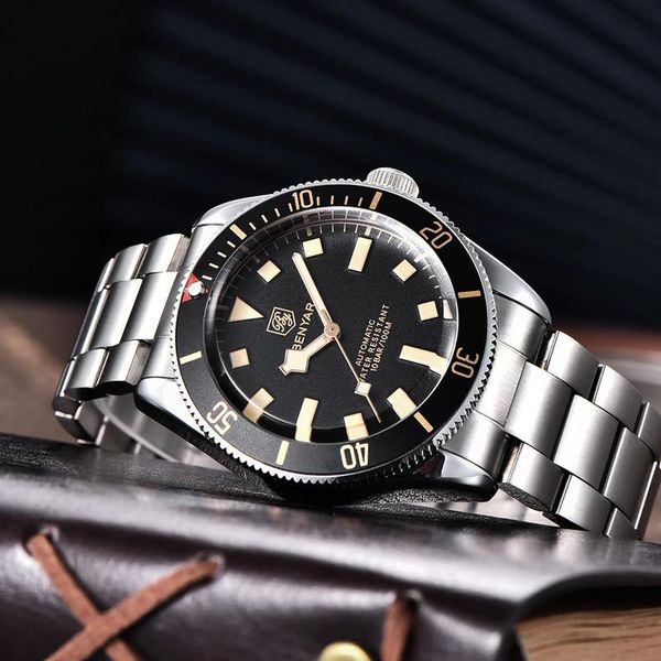 wristwatches benyar design brand ceramic bezel waterproof 100m men watch business mechanical automatic man's clock full steel sport wat, Slivery;brown
wristwatches benyar design brand ceramic bezel waterproof 100m men watch business mechanical automatic man's clock full steel sport wat, Slivery;brown