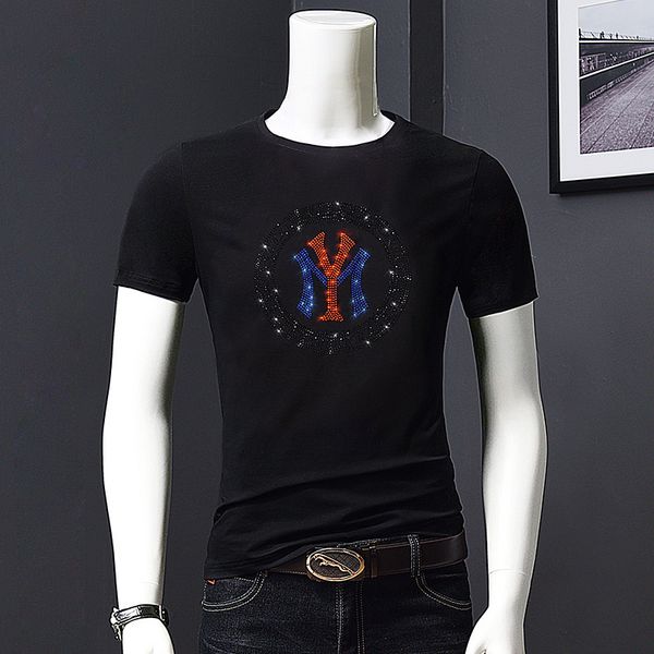 men's t shirts drill t-shirt summer korean slim trend personalized wear tencel cotton ice silk round neck, White;black
men's t shirts drill t-shirt summer korean slim trend personalized wear tencel cotton ice silk round neck, White;black