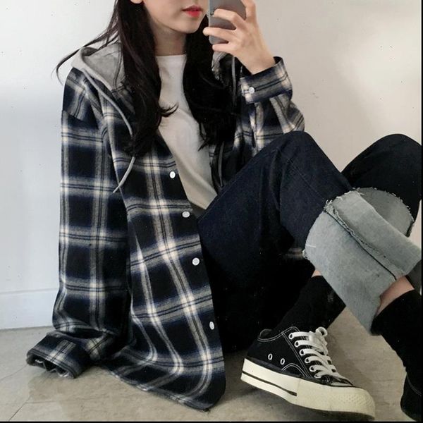 spring autumn oversized plaid blouse shirts women korean loose long sleeve hooded female chic harajuku streetwear blusas, White
spring autumn oversized plaid blouse shirts women korean loose long sleeve hooded female chic harajuku streetwear blusas, White