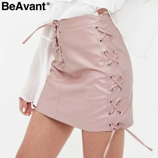 beavant lace up pu leather skirts summer casual high waist mini skirts women autumn winter black skirts female bottom 210709
beavant lace up pu leather skirts summer casual high waist mini skirts women autumn winter black skirts female bottom 210709