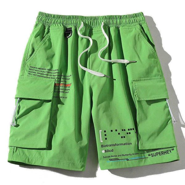 2021brand men cargo shorts summer men's high street letter casual drawstring pocket knee length male, White;black
2021brand men cargo shorts summer men's high street letter casual drawstring pocket knee length male, White;black
