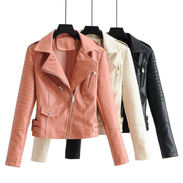 women's leather & faux women fashion long sleeve zipper motorcyle jackets high street ladies outerwear solid pu jacket coat, Black
women's leather & faux women fashion long sleeve zipper motorcyle jackets high street ladies outerwear solid pu jacket coat, Black