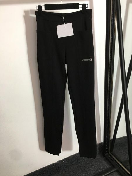 women's leggings luxury spring and autumn women ak wang letter rhinestone trousers with split ends all-match, Black
women's leggings luxury spring and autumn women ak wang letter rhinestone trousers with split ends all-match, Black