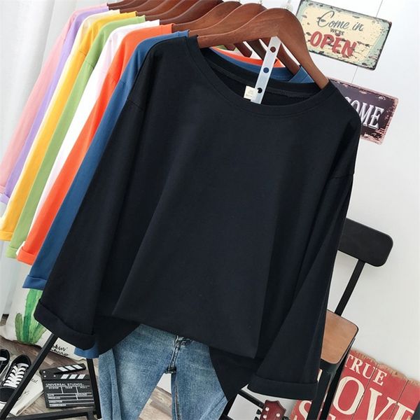 women's extra large size 240g long sleeve t-shirt round neck loose casual pure cotton lovers clothes 210316, White
women's extra large size 240g long sleeve t-shirt round neck loose casual pure cotton lovers clothes 210316, White