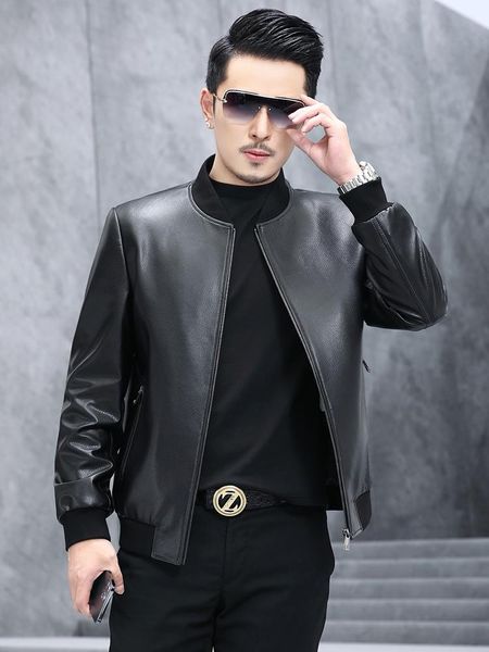 men's leather & faux spring 2022 autumn sheepskin real jacket men clothes fashion coat plus size genuine coats a216, Black
men's leather & faux spring 2022 autumn sheepskin real jacket men clothes fashion coat plus size genuine coats a216, Black