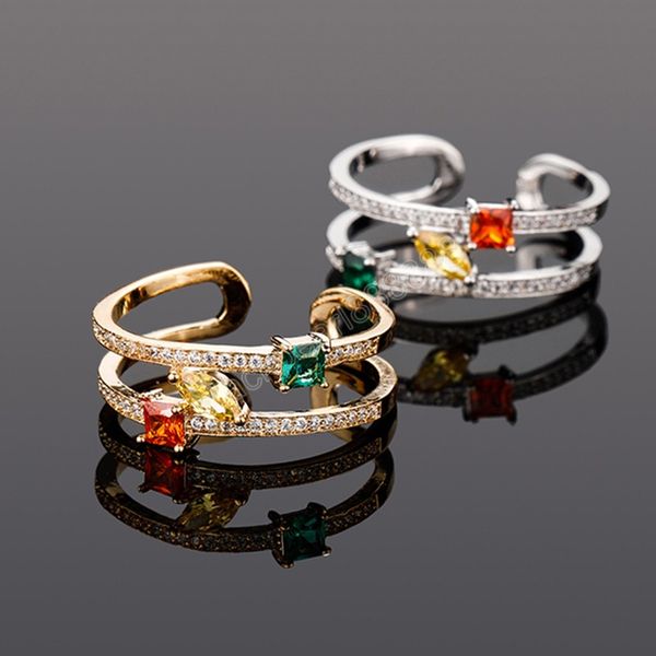 3 color band opening rings for women gold plated cubic zircon rings fashion charm jewelry ring gifts, Golden;silver
3 color band opening rings for women gold plated cubic zircon rings fashion charm jewelry ring gifts, Golden;silver