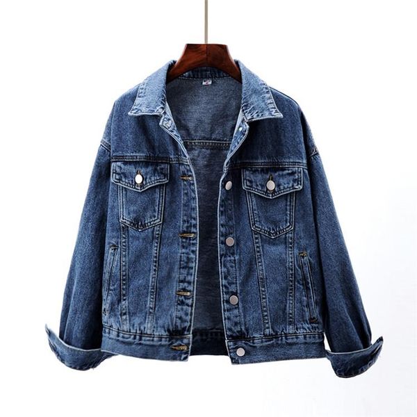 women's jackets spring autumn vintage navy blue denim women basic coat outwear chaqueta mujer korean loose harajuku jeans jacket female, Black;brown
women's jackets spring autumn vintage navy blue denim women basic coat outwear chaqueta mujer korean loose harajuku jeans jacket female, Black;brown