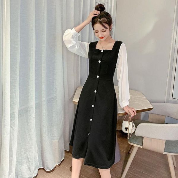 casual dresses women small fragrance medium length dress elegant long puff sleeve ladies female waist slim body a-line custom fit, Black;gray
casual dresses women small fragrance medium length dress elegant long puff sleeve ladies female waist slim body a-line custom fit, Black;gray