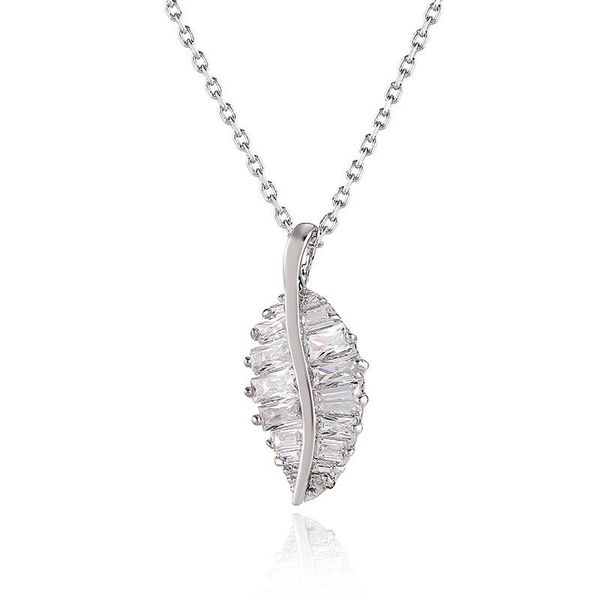 pendant necklaces classic leaf necklace copper micro inlaid zircon clavicle chain exquisite banquet gdsp176, Silver
pendant necklaces classic leaf necklace copper micro inlaid zircon clavicle chain exquisite banquet gdsp176, Silver