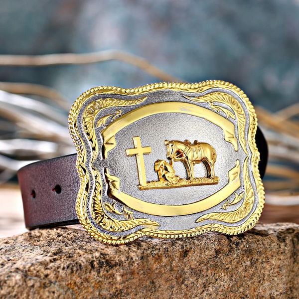 belts western cowboy zinc alloy two-color running horse and cross prayer belt buckle decoration accessories genuine leather, Black;brown
belts western cowboy zinc alloy two-color running horse and cross prayer belt buckle decoration accessories genuine leather, Black;brown