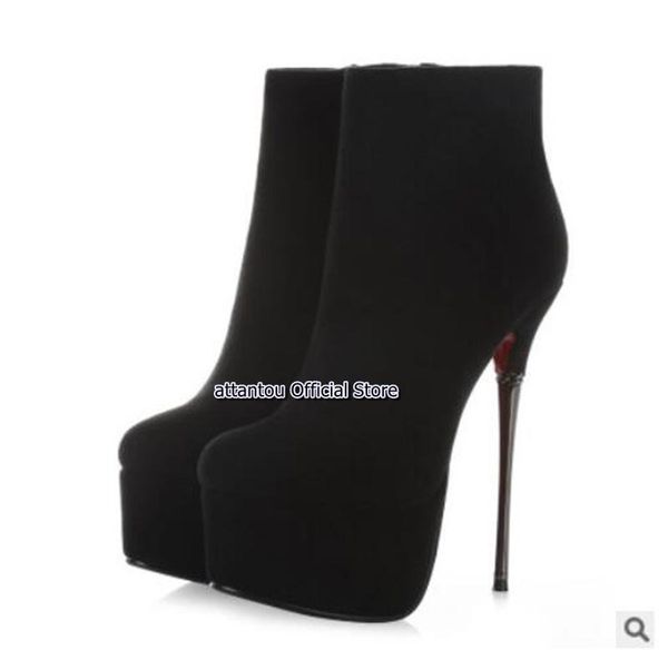 boots black suede leather thick platform 16cm super high heel women 6cm waterproof thin metal chains heeled ankle
boots black suede leather thick platform 16cm super high heel women 6cm waterproof thin metal chains heeled ankle