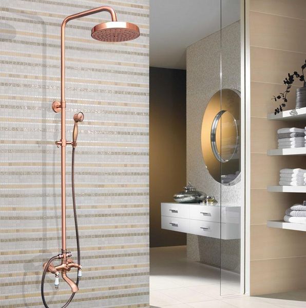 antique red copper brass dual ceramic handles bathroom 8" round rain shower head faucet set tub mixer tap wall mounted mrg542
antique red copper brass dual ceramic handles bathroom 8" round rain shower head faucet set tub mixer tap wall mounted mrg542