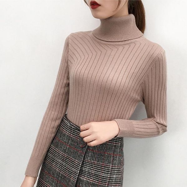 women's sweaters 2021 autumn winter women pullovers sweater knitted korean elasticity casual jumper fashion slim turtleneck warm female, White;black
women's sweaters 2021 autumn winter women pullovers sweater knitted korean elasticity casual jumper fashion slim turtleneck warm female, White;black
