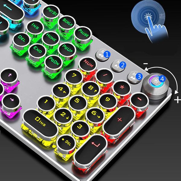 keyboards steampunk gaming mechanical keyboard metal panel round retro keycap backlit wired computer peripherals for desklaptop
keyboards steampunk gaming mechanical keyboard metal panel round retro keycap backlit wired computer peripherals for desklaptop