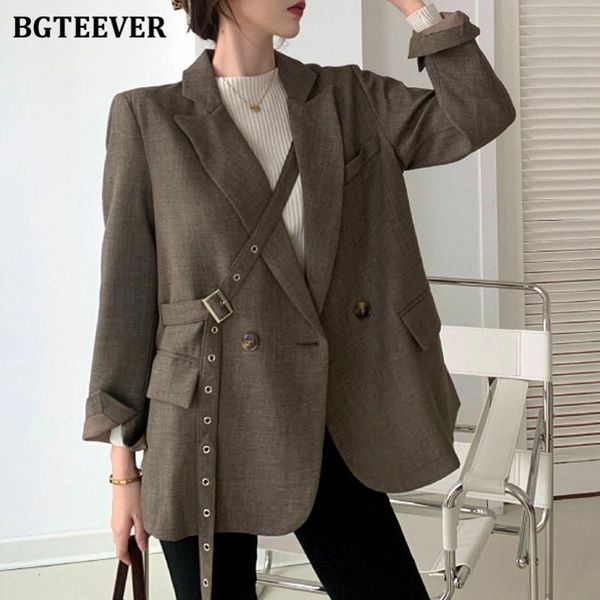 women's suits & blazers bgteever fashion chic notched collar belted blazer for women 2021 spring buttons full sleeve loose female suit, White;black
women's suits & blazers bgteever fashion chic notched collar belted blazer for women 2021 spring buttons full sleeve loose female suit, White;black