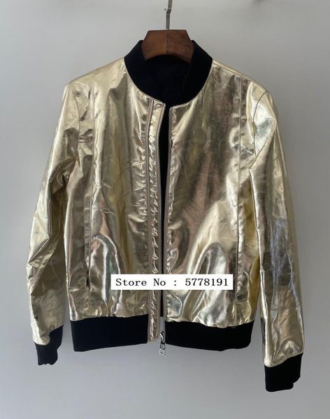 women's jackets 2021 autumn casual gold patent leather baseball jacket front zipper short coat, Black;brown
women's jackets 2021 autumn casual gold patent leather baseball jacket front zipper short coat, Black;brown