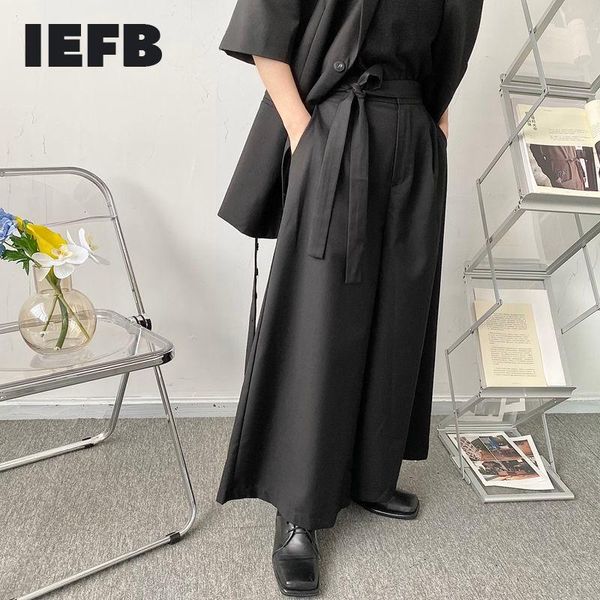 iefb spring summer new classic japanese streetwear fashion men's causal pants loose wide leg pants nine black trousers with belt
iefb spring summer new classic japanese streetwear fashion men's causal pants loose wide leg pants nine black trousers with belt
