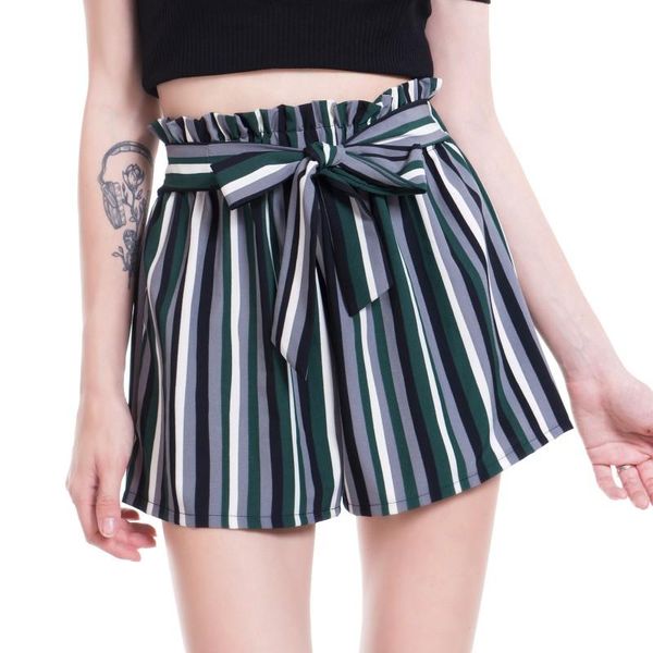 women's shorts 2021 summer casual comfortable stripe elastic waist wide leg -, White;black
women's shorts 2021 summer casual comfortable stripe elastic waist wide leg -, White;black